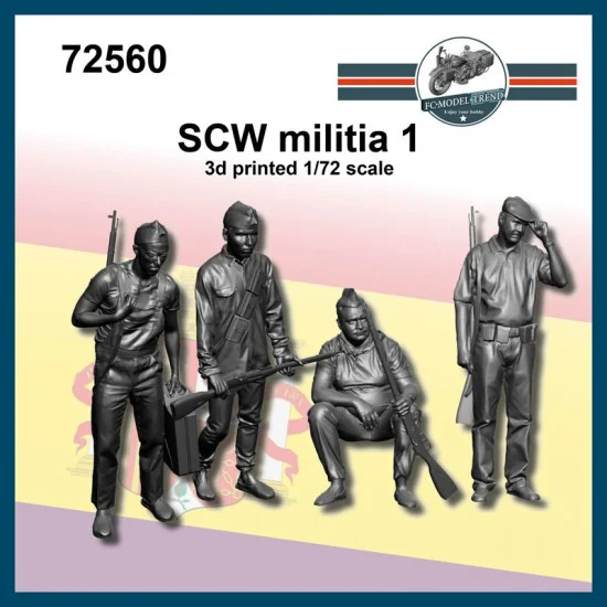 FC Model Trend 72560 1/72 Spanish Civil War Militia #1 (4 figures) 3D Printed Kits - Model Figures