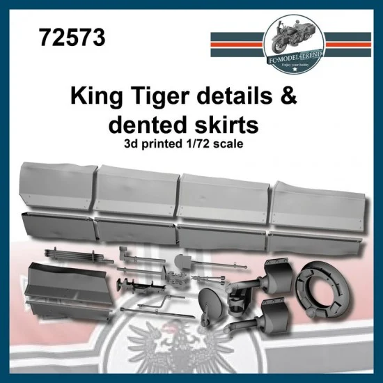 FC Model Trend 72573 1/72 King Tiger Details and Dented Skirts - Military Vehicles & Tanks
