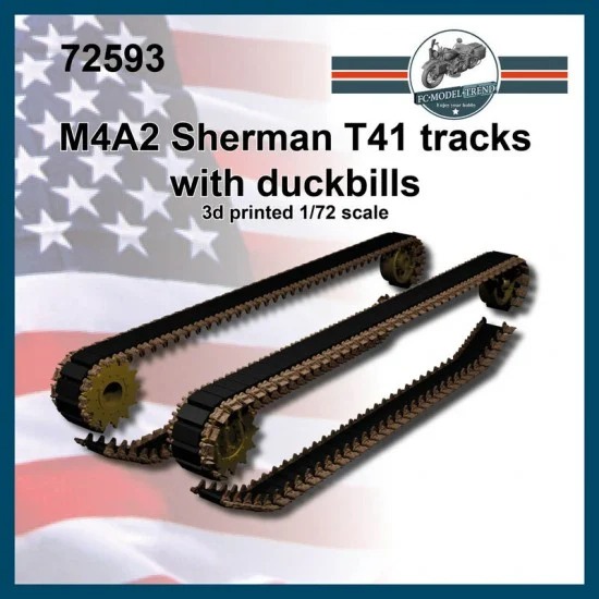 FC Model Trend 72593 1/72 M4A2 Sherman T41 Tracks with Duckbill - Military Vehicles & Tanks