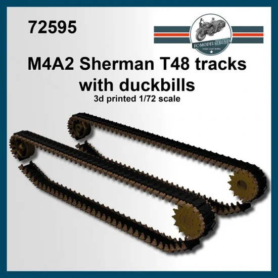 FC Model Trend 72595 1/72 M4A2 Sherman T48 Tracks with Duckbill - Military Vehicles & Tanks