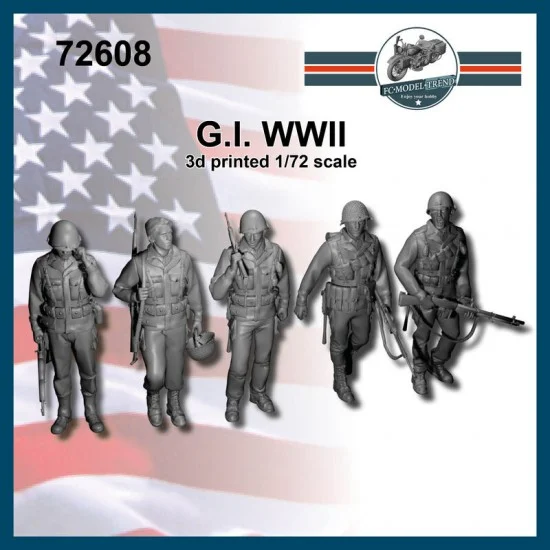 FC Model Trend 72608 1/72 WWII US G.I. Crews (5 figures) - Model Figures