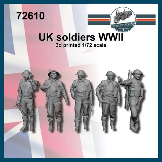 FC Model Trend 72610 1/72 WWII British Soldiers (5 figures) - Model Figures