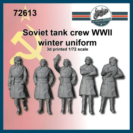 FC Model Trend 72613 1/72 WWII Soviet Tank Crew, Winter Uniform (5 figures) - Model Figures