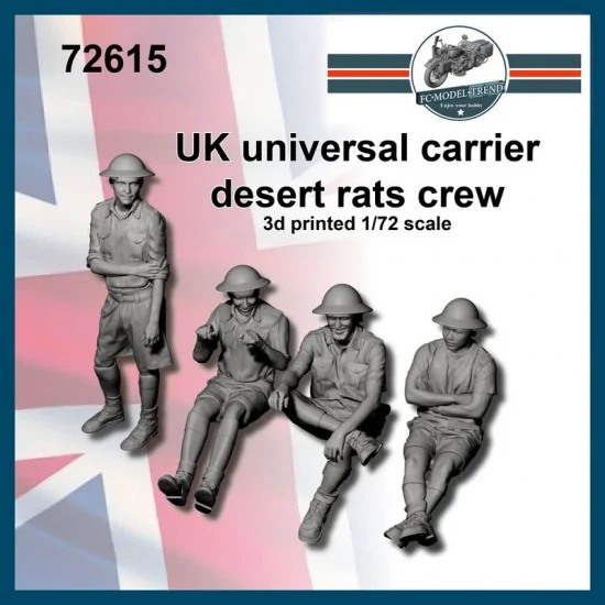 FC Model Trend 72615 1/72 British Desert Rats Crew for Universal Carrier (4 figures) - Model Figures