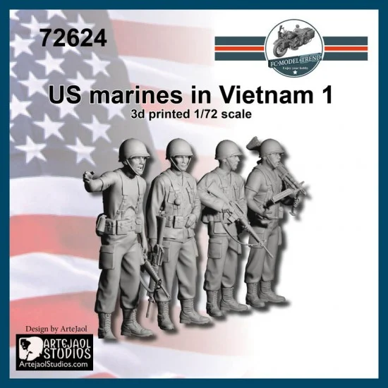 FC Model Trend 72624 1/72 US Marines in Vietnam 1 (4 figures) - Model Figures