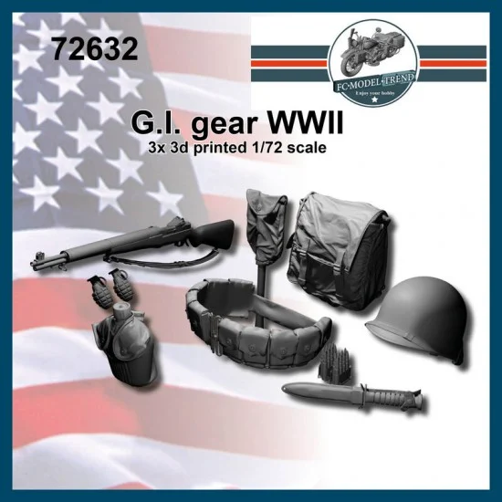 FC Model Trend 72632 1/72 WWII US Gi Gear - Scenics & Diorama