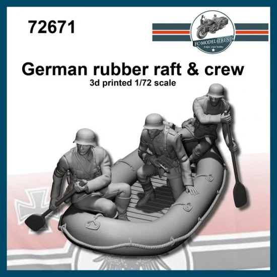 FC Model Trend 72671 1/72 German Rubber Boat and 3 Crews - Model Figures
