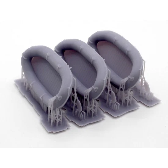 FC Model Trend 72677 1/72 WWII German Rubber Boats (3pcs) - Model Ships & Boats