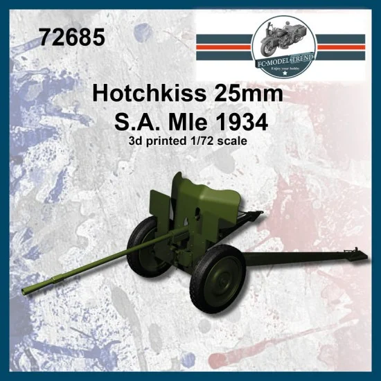 FC Model Trend 72685 1/72 Hotchkiss 25mm Anti Tank Gun S.A. Mle 34 - Military Vehicles & Tanks