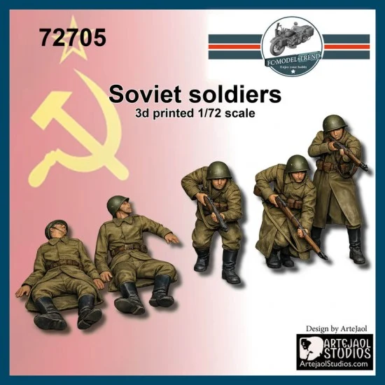 FC Model Trend 72705 1/72 WWII Soviet Soldiers #1 (5 figures) - Model Figures