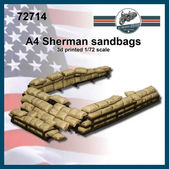 FC Model Trend 72714 1/72 M4 Sherman Sandbags Armour - Military Vehicles & Tanks