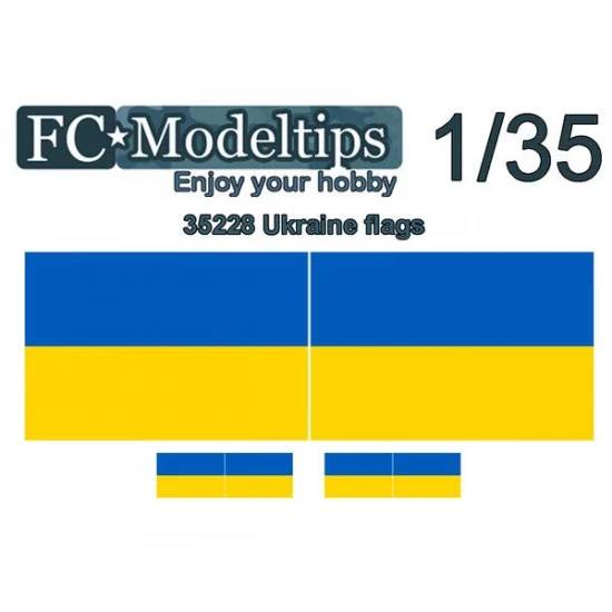 FC Model Trend C35728 Water-slide Decal for 1/35 Adaptable Flags Ukraine