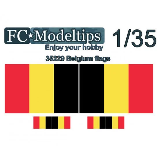 FC Model Trend C35729 Water-slide Decal for 1/35 Adaptable Flags Belgium