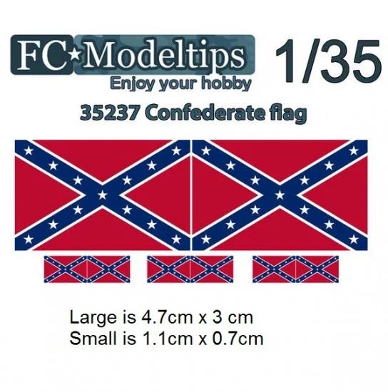 FC Model Trend C35737 Water-slide Decal for 1/35 Adaptable Flag Confederate