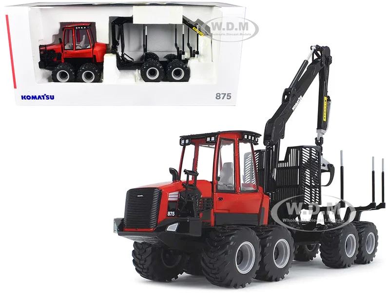 Komatsu 875.1 Forwarder Red and Black 1/32 Diecast Model by First Gear - Komatsu Models