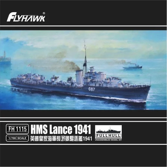Flyhawk 1115 1/700 HMS Lance 1941 (Full Hull) - Model Ships & Boats