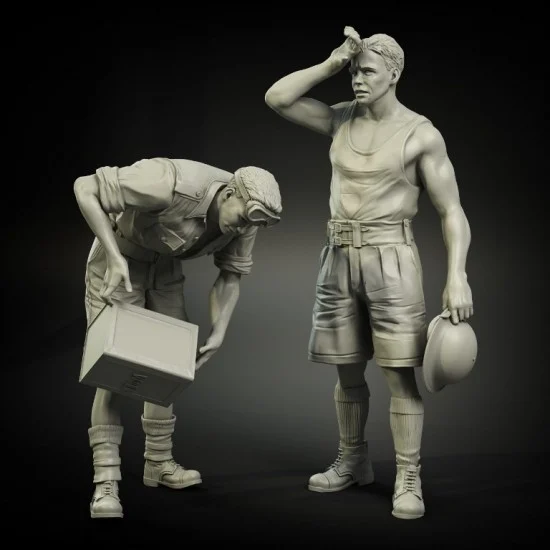 Panzer Art FI35-009 1/35 British RAC North Africa Refuelling Soldiers set (2 figures)