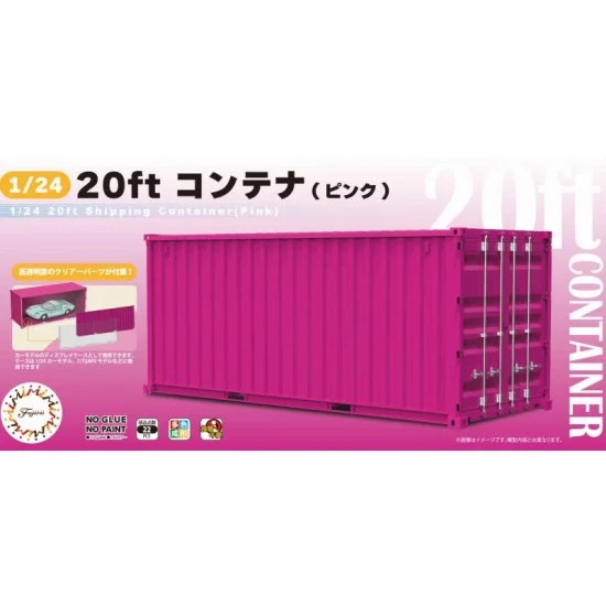 Fujimi C-NX-1002 1/24 20ft Container #Pink (L 252mm, W 101mm, H 110mm)