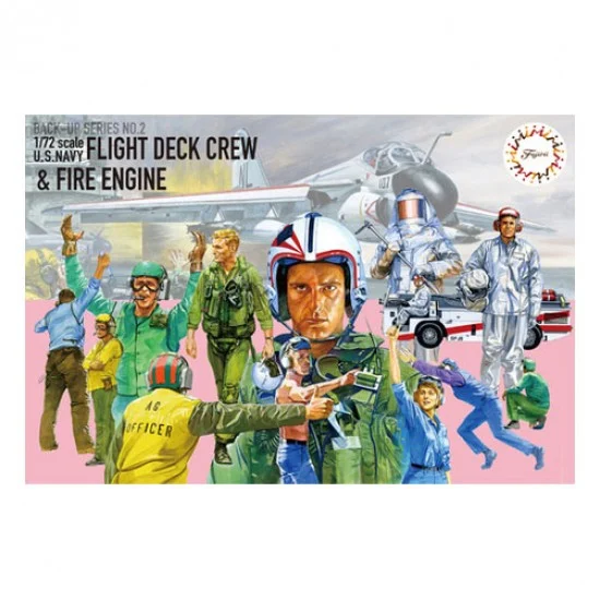 Fujimi 72346 1/72 USN Flight Deck Crews & Fire Engine (FDC-2)