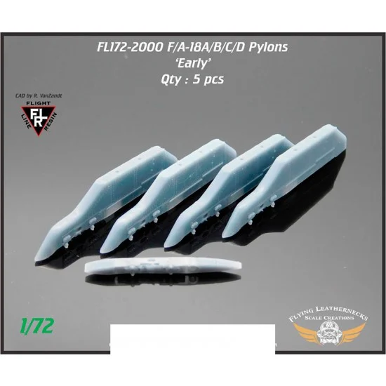 Flying Leathernecks FL172-2000 1/72 F/A-18A/B Pylons 'Early' (SUU-63/A wing pylons and SUU-62/A centerline pylon)