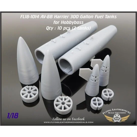Flying Leathernecks FL18-1014 1/18 AV-8B Corrected Fuel Tanks for HobbyBoss kits