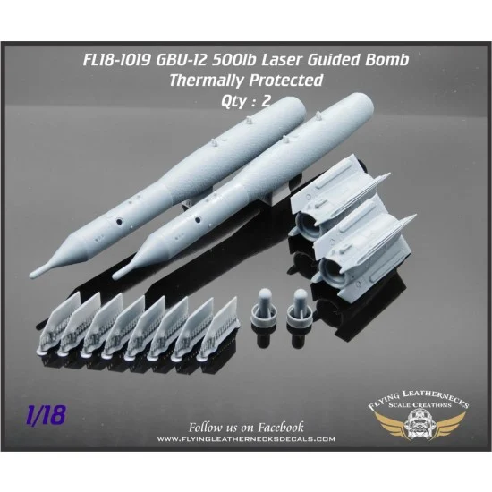 Flying Leathernecks FL18-1019 1/18 GBU-12 500lb Laser Guided Bombs (2pcs)