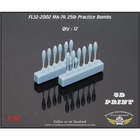 Flying Leathernecks FL32-2002 1/32 Mk-76 25lb Practice Bombs (12)