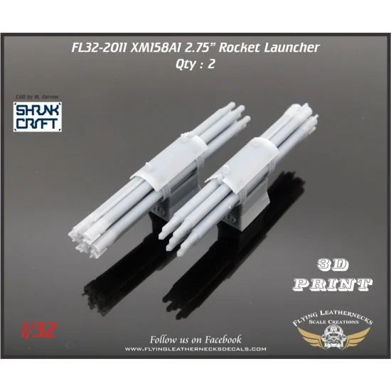 Flying Leathernecks FL32-2011 1/32 XM158A1 2.75" Rocket Launcher (pack of 2)