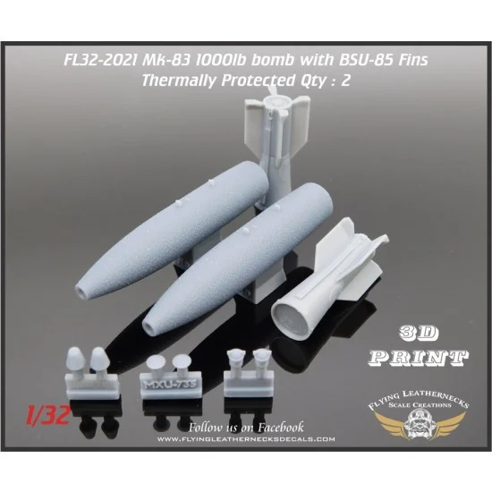 Flying Leathernecks FL32-2021 1/32 Mk-83 / BLU-110A/B with BSU-85 Fin - Thermally Protected (2)