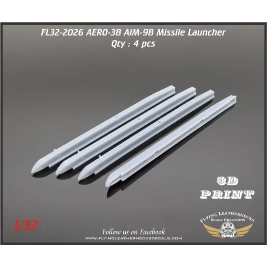 Flying Leathernecks FL32-2026 1/32 AERO-3B Missile Launcher for AIM-9B Sidewinder (4pcs)