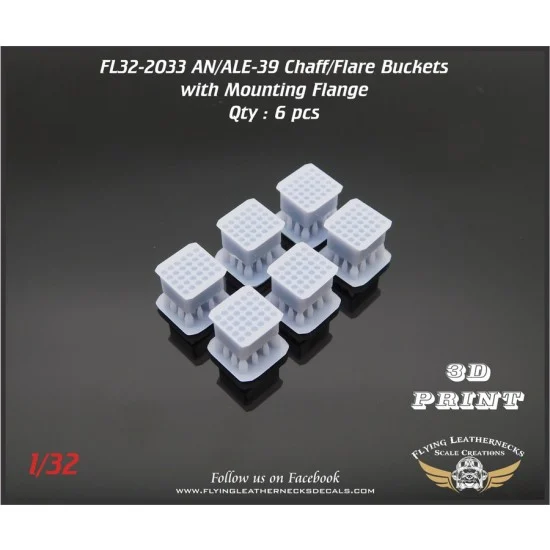 Flying Leathernecks FL32-2033 1/32 AN/ALE-39 Chaff/Flare Buckets with Flange (6pcs)