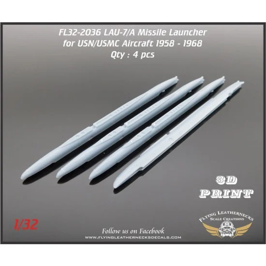 Flying Leathernecks FL32-2036 1/32 LAU-7/A Missile Launcher 1958 to 1968 (4pcs)