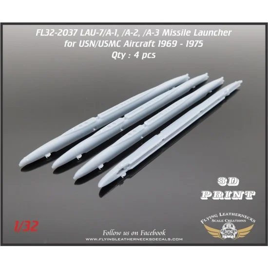 Flying Leathernecks FL32-2037 1/32 LAU-7/A-1 thru /A-3 Missile Launcher 1969 to 1975 (4pcs)