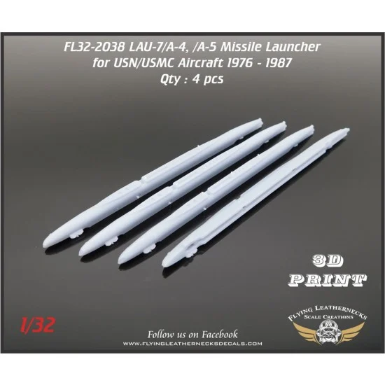 Flying Leathernecks FL32-2038 1/32 LAU-7/A-4 - LAU-7/A-5 Missile Launcher USN/USMC 1976-1987 (4pcs)