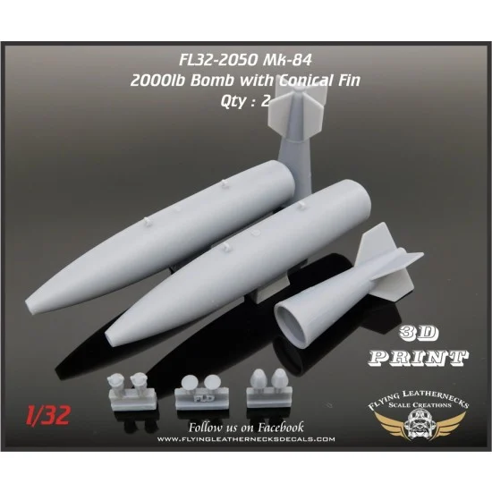 Flying Leathernecks FL32-2050 1/32 Mk-84 2000lb Bomb with Conical Fins (2)
