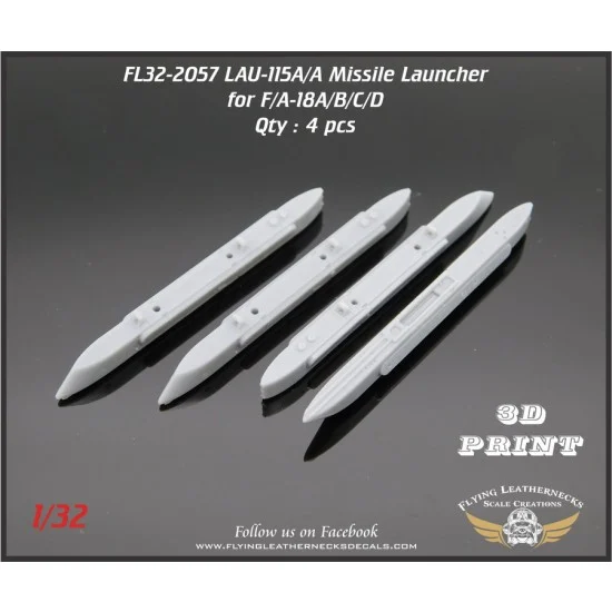 Flying Leathernecks FL32-2057 1/32 LAU-115/A Launcher (F/A-18 AIM-7, Dual AIM-9/120)