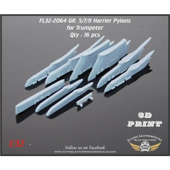Flying Leathernecks FL32-2064 1/32 AV-8B Weapons Pylons RAF GR5/7/9 for Trumpeter