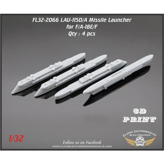 Flying Leathernecks FL32-2066 1/32 LAU-115D/A Launcher (F/A-18E/F dual LAU-127B/A carriage)