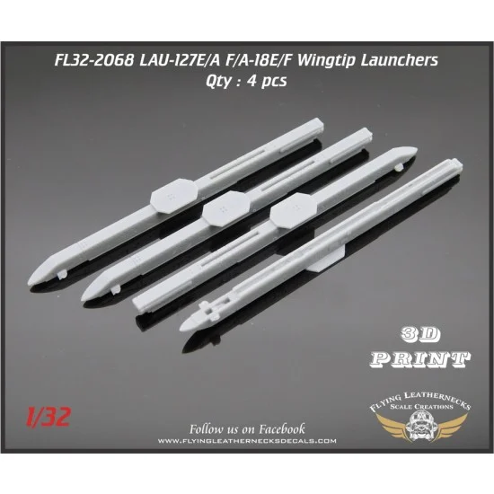 Flying Leathernecks FL32-2068 1/32 LAU-127B/A Wingtip Launcher for Trumpeter F/A-18E/F
