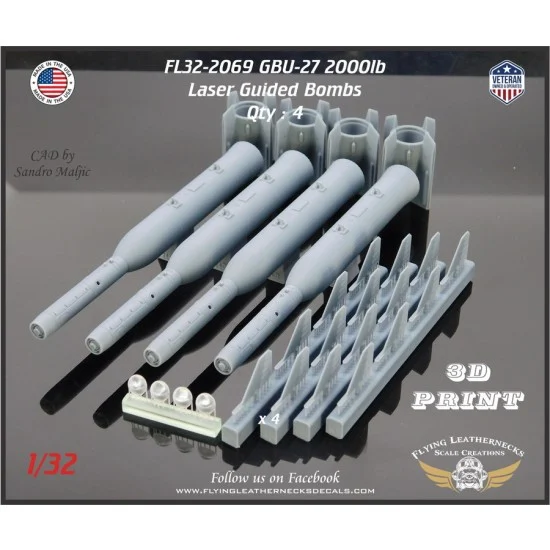 Flying Leathernecks FL32-2069 1/32 GBU-27 2000lb Laser Guided Bombs