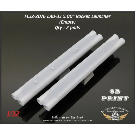 Flying Leathernecks FL32-2076 1/32 LAU-33 Dual 5.00" Rocket Launcher (Empty)