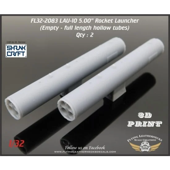 Flying Leathernecks FL32-2083 1/32 LAU-10 5.00" Rocket Launcher (Empty) 2 pods