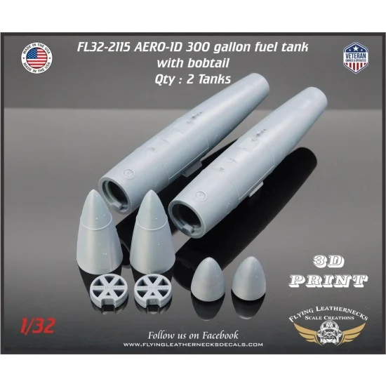 Flying Leathernecks FL32-2115 1/32 AERO-1D 300gal Tanks with Bobtail Fairings