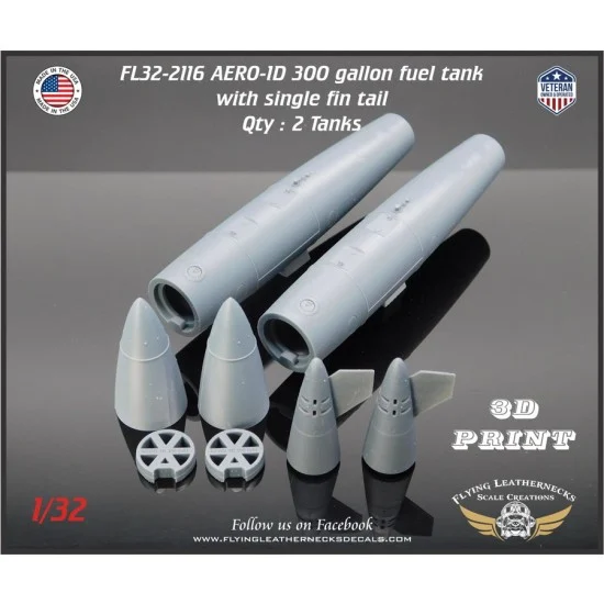 Flying Leathernecks FL32-2116 1/32 AERO-1D 300gal Tanks with Single Fin Tail
