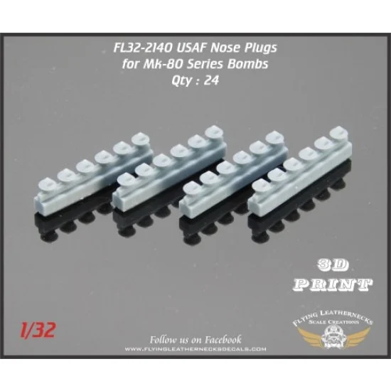 Flying Leathernecks FL32-2140 1/32 USAF Nose Plug for Mk-80 Series Bombs (24pcs)