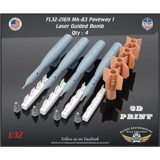 Flying Leathernecks FL32-2169 1/32 Mk-83 1000lb Paveway I LGBs 'High Speed'