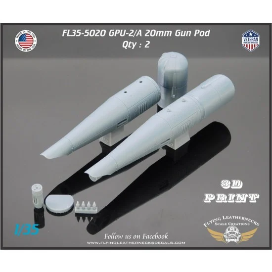 Flying Leathernecks FL35-5020 1/35 GPU-2/A 20mm Gun Pods for AH-1G/J/T/W