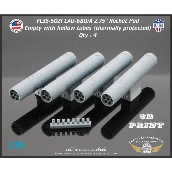 Flying Leathernecks FL35-5021 1/35 LAU-68D/A 2.75'' Rocket Pod Thermally Protected Empty