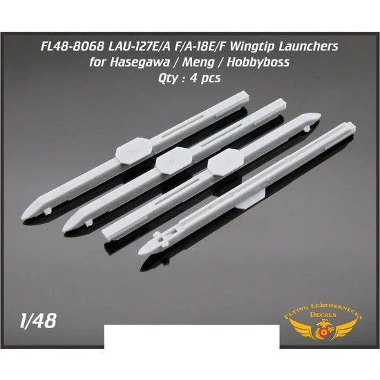 Flying Leathernecks FL48-8068 1/48 LAU-127B/A Wingtip Launcher for Hasegawa/Meng F/A-18E/F (4pcs)