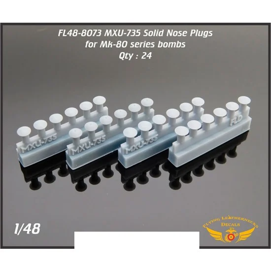 Flying Leathernecks FL48-8073 1/48 MXU-735 Solid Nose Plugs for Mk-80 series Bombs (24)